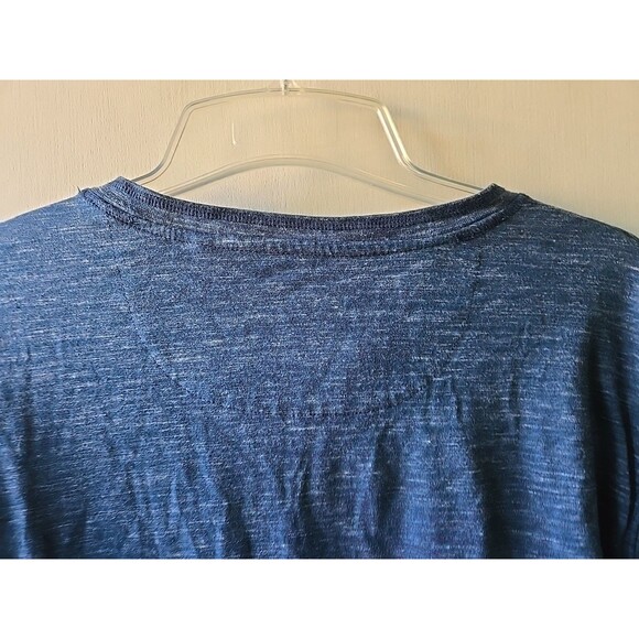 Lee Premium Select Men's XL Long Sleeve Shirt Blue 1/4 Button Up T Shirt Long - Picture 9 of 12